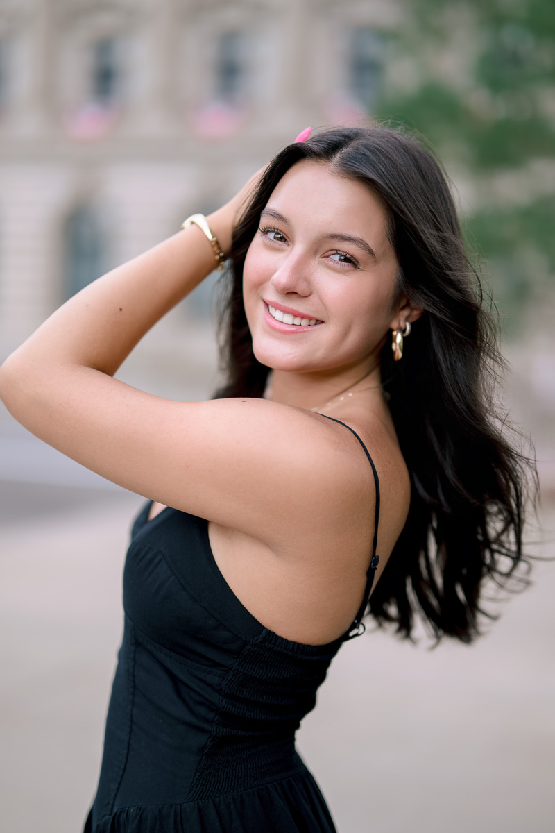 High school senior portrait session in downtown Cleveland